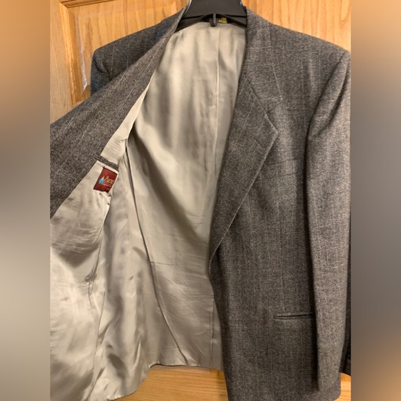 Vtg Bachrach Men’s 42R Blazer Sport Coat Charcoal Gray Windowpane - MAN IN WOOL - Picture 4 of 9